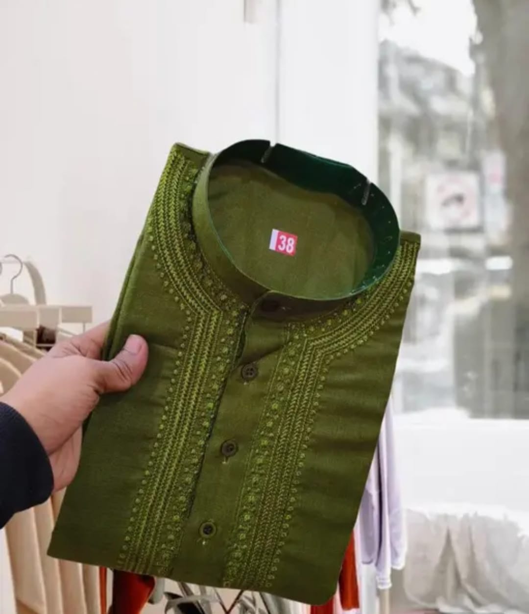 MEN'S GREEN KURTA
