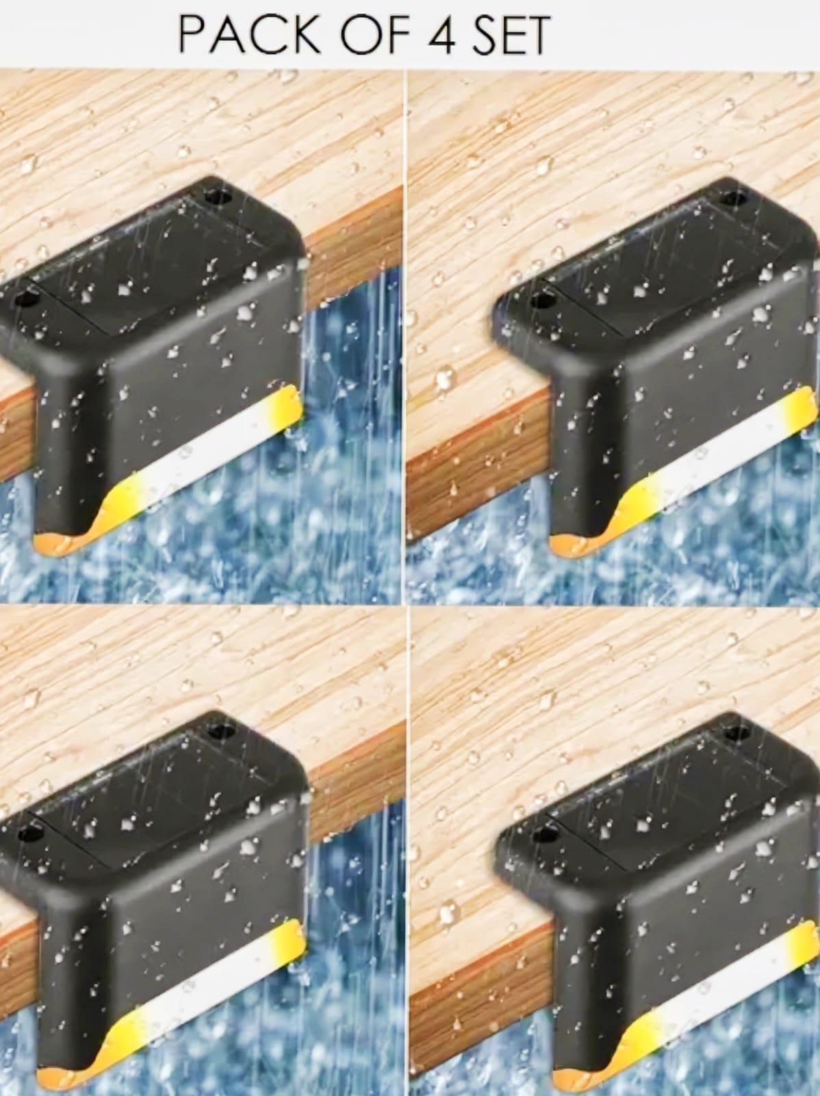 SOLAR DECK LIGHTS OUTDOOR PACK OF 4 PCS